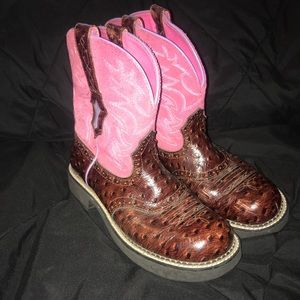 Pink and Brown ARIAT Boots
